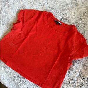 Fashion Nova Burnt Orange/Red Cropped T-Shirt